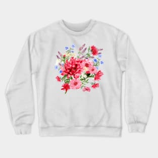 Attention Seeking Flowers Watercolour Painterly Floral Art Crewneck Sweatshirt